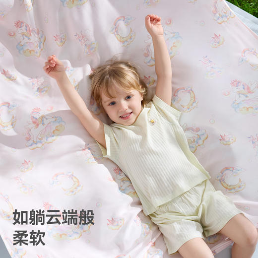 贝肽斯婴儿盖毯冰丝毯宝宝专用竹棉纱布婴儿车小毯子春夏空调被 商品图8