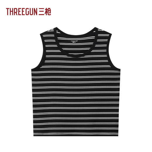Threegun三枪 彩条罗纹宽松女背心-T30004A01 商品图2