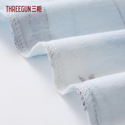 Threegun三枪 水柔棉印花V领开襟短袖女衫-T80032A01 商品图5