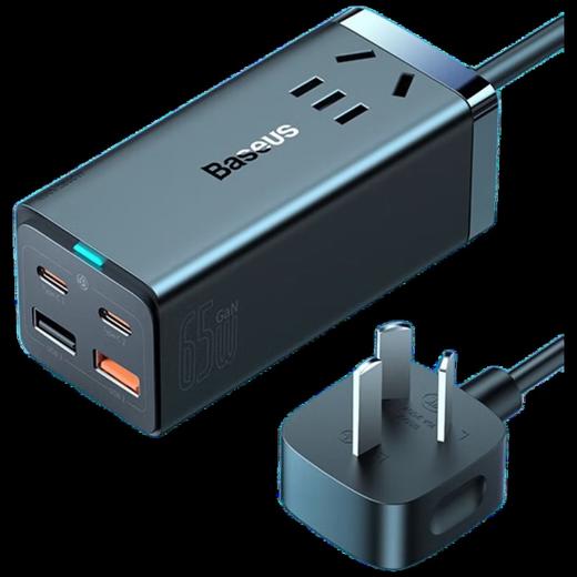BASEUS/倍思 GaN3 Pro氮化镓桌面插线板 多口PD快充 AC+2U+2C 65W 中规 黑色 CCGAN65-1ACC 商品图4