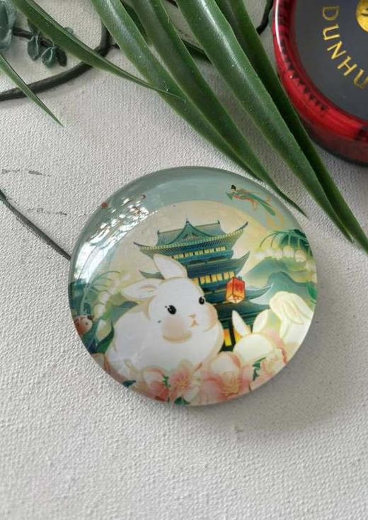 读者书店 | 水晶冰箱贴-玉兔踏春-遇见敦煌系列 商品图0