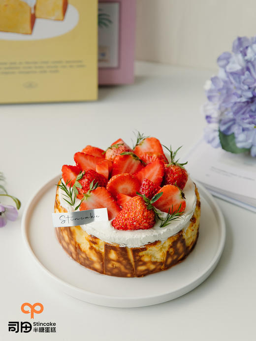 香草巴斯克蛋糕（需要提前一天预订，当天下单请先咨询客服确认噢。默认白色方形底托） 商品图1