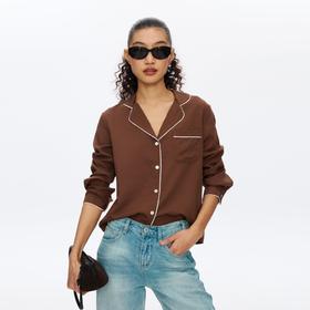 Oneup撞色边口袋衬衫