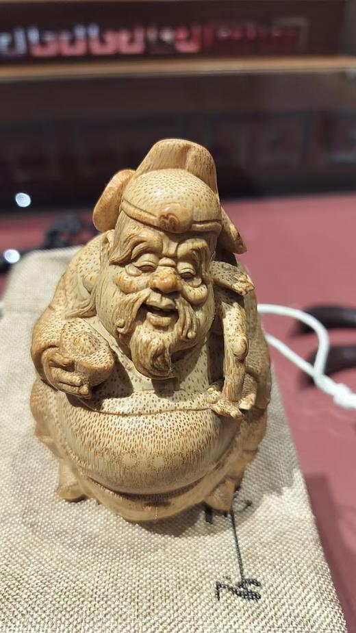 竹根雕财神小摆件10.5*8cm 商品图0