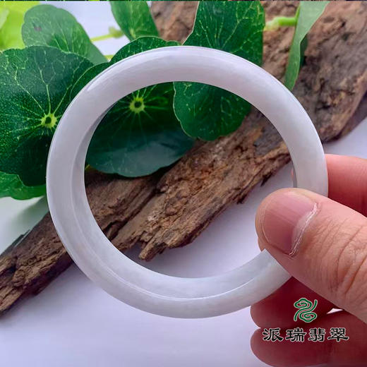 派瑞翡翠 翡翠手镯 糯种 白色 商品图3