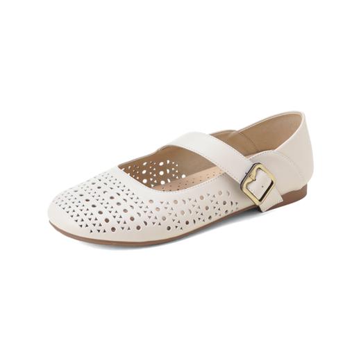 西村名物2025年夏季新款舒适平底一字带玛丽珍洞洞镂空鞋T25AH16121 商品图10