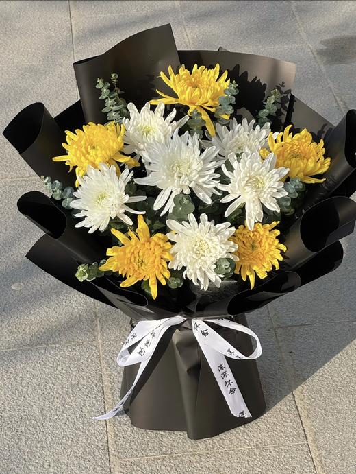 【清明节】11支黄白菊搭配尤加利叶【GA】 商品图0