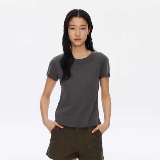 Oneup雪花全棉圆领合身T恤 商品图1