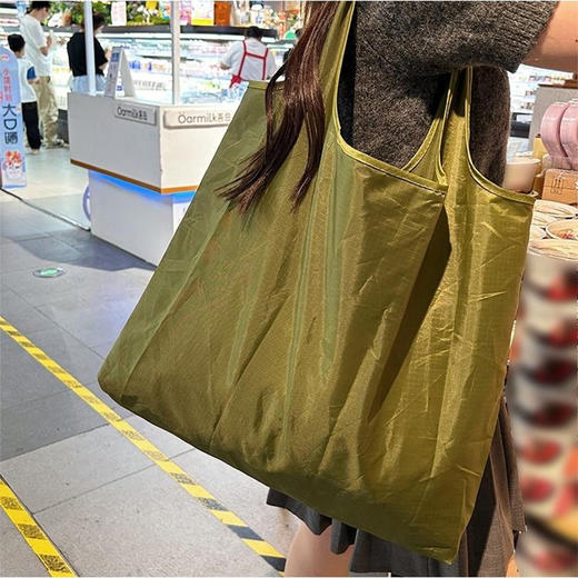 美国 简约环保可重复使用手提袋 旅行便携收纳 可折叠购物袋 大容量 商品图6
