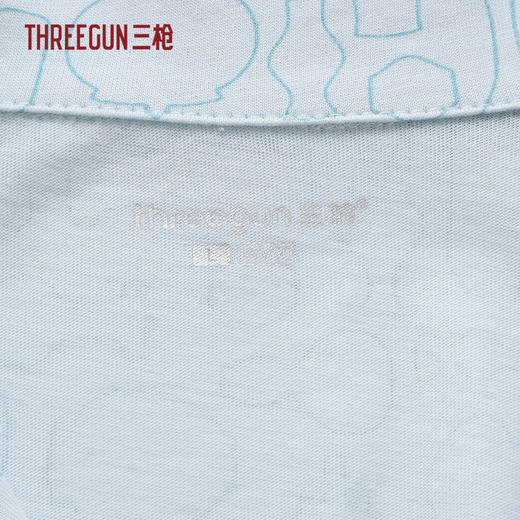 Threegun三枪 水柔棉翻领开襟短袖长裤女家居套-T80150D01 商品图5