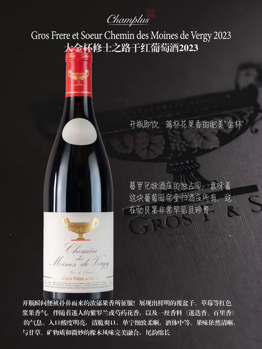 大金杯修士之路红2023 Gros Frere et Soeur Chemin des Moines de Vergy 商品图0