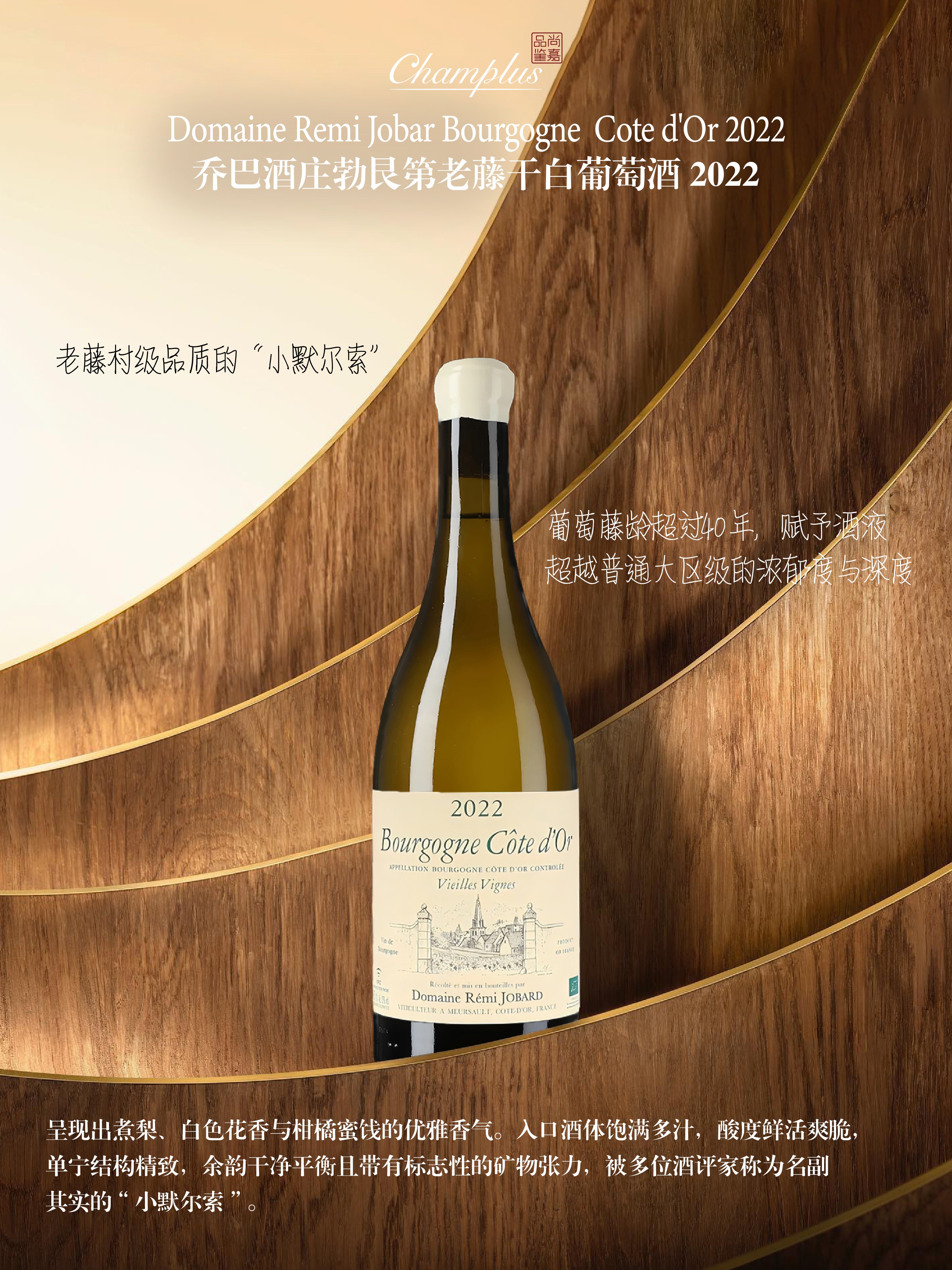 乔巴酒庄勃艮第老藤干白葡萄酒 2022Domaine Remi Jobard Bourgogne Cote d'Or 2023