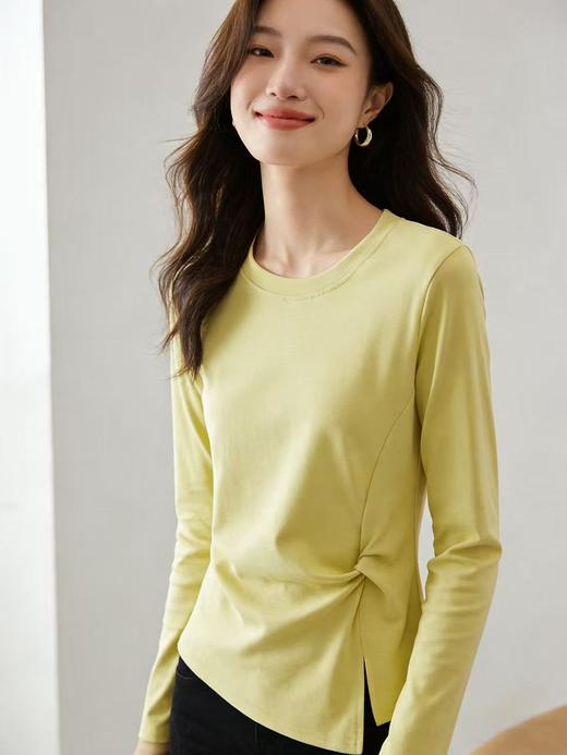 【自营】~王炸爆款 超舒服！2026扭结不规则收腰T恤长袖打结设计感上衣0 3663-喜出 商品图2