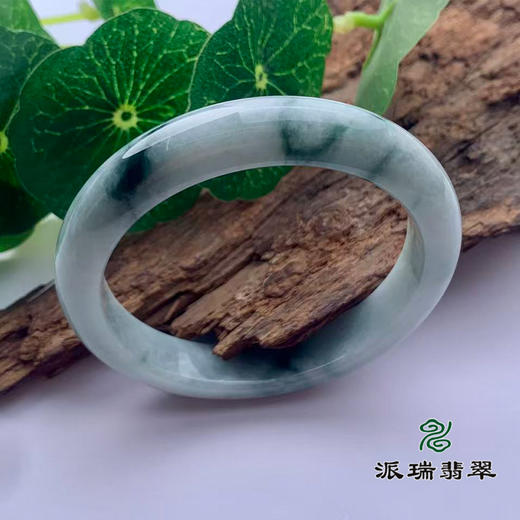 派瑞翡翠 翡翠手镯 糯种 飘花 商品图0