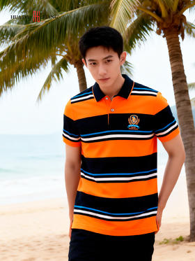 男装26春夏新品反领polo条纹短袖2294-88002