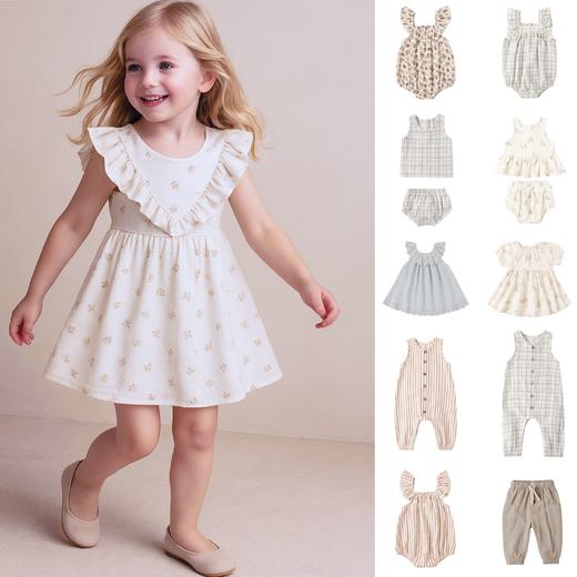 Quincy Mae爱丽娜新波段 26ss包屁衣连衣裙短袖套装 商品图0