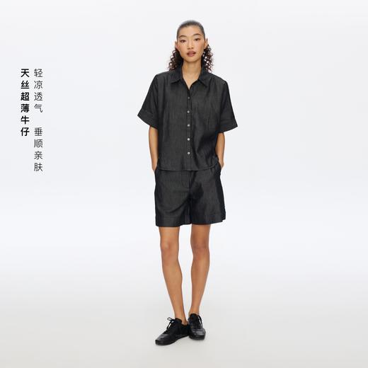 Oneup天丝超薄牛仔短裤 商品图2