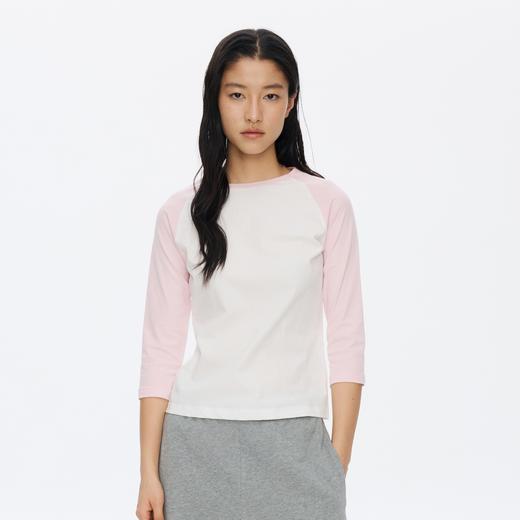 Oneup撞色插肩七分袖T恤 商品图3
