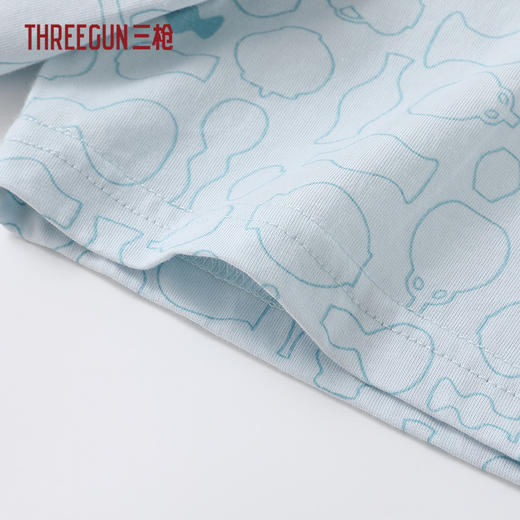 Threegun三枪 水柔棉翻领开襟短袖长裤女家居套-T80150D01 商品图4