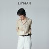 LIYIHAN 2026夏季新款印花衬衣女真丝上衣V领短袖衬衫小众设计感 商品缩略图3