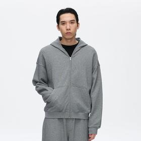 Oneup起毛拉链连帽卫衣