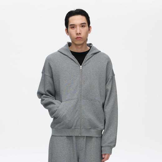 Oneup起毛拉链连帽卫衣 商品图0