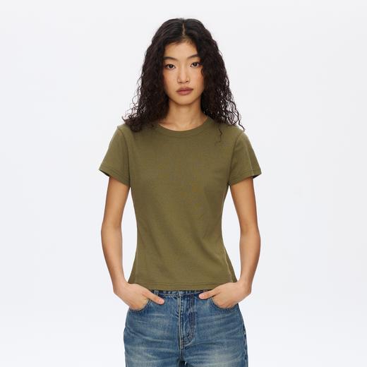 Oneup雪花全棉圆领合身T恤 商品图0