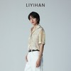 LIYIHAN 2026夏季新款印花衬衣女真丝上衣V领短袖衬衫小众设计感 商品缩略图2