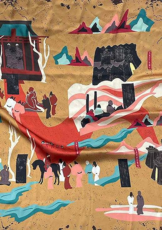 读者书店 | 方巾-鹿王本生-遇见敦煌系列 商品图0