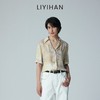LIYIHAN 2026夏季新款印花衬衣女真丝上衣V领短袖衬衫小众设计感 商品缩略图0