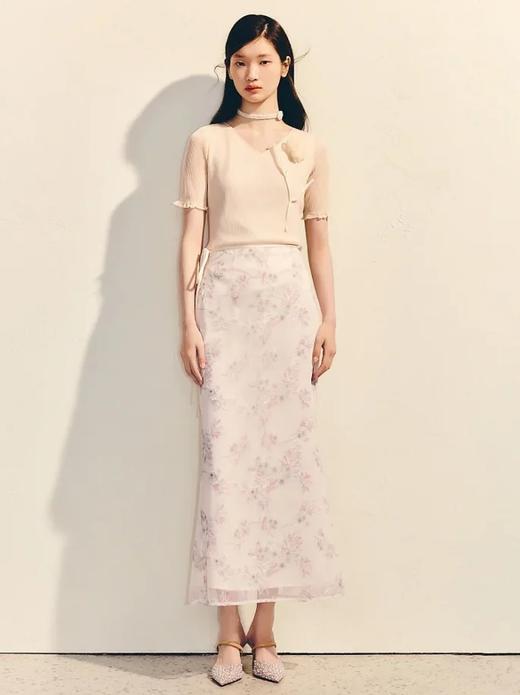 MAXRIENY优雅套头针织毛衫淡人穿搭立体花设计修身上衣MS86SW032A20 商品图0