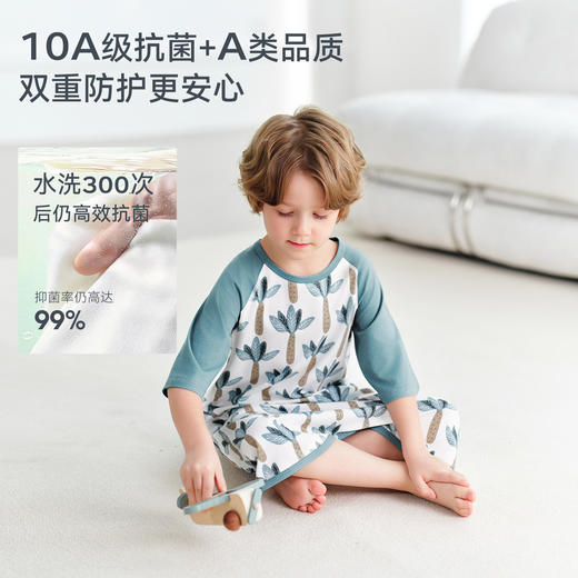 【2026春夏新品】ibaby×outlast太空科技恒温草珊瑚抗菌五分袖睡袍裙 商品图3