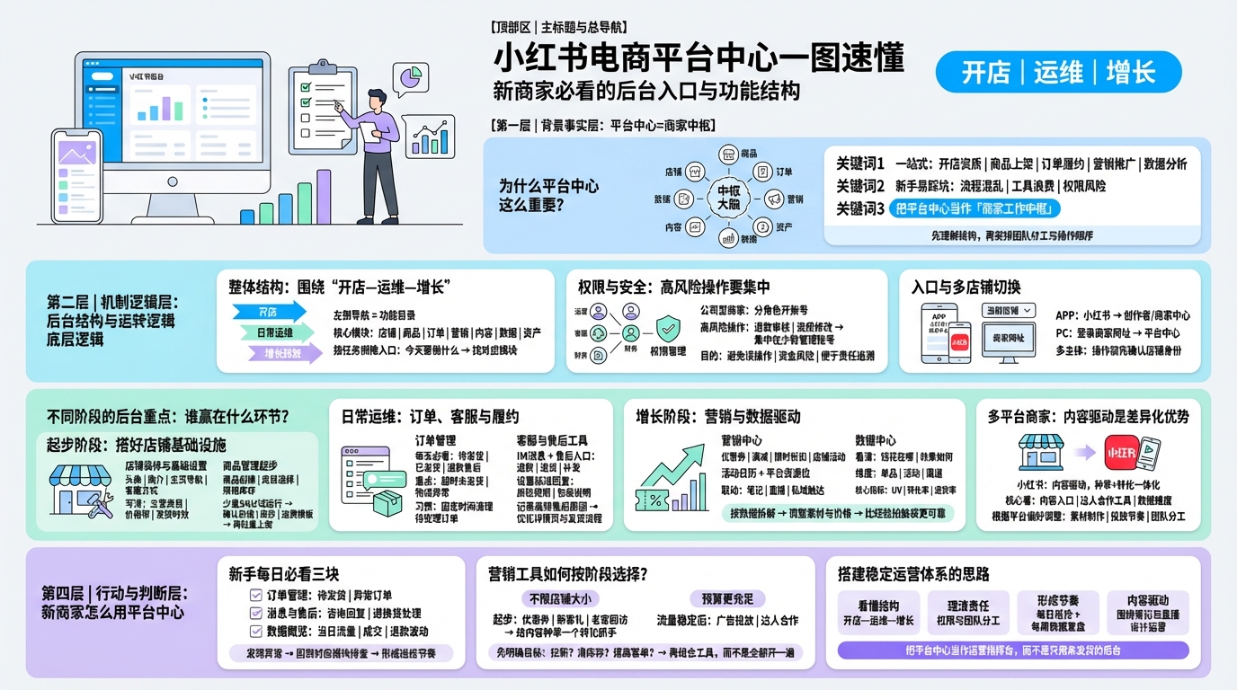 小红书电商平台中心整体结构怎么看？