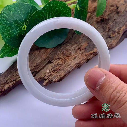 派瑞翡翠 翡翠手镯 糯种 白色 商品图3