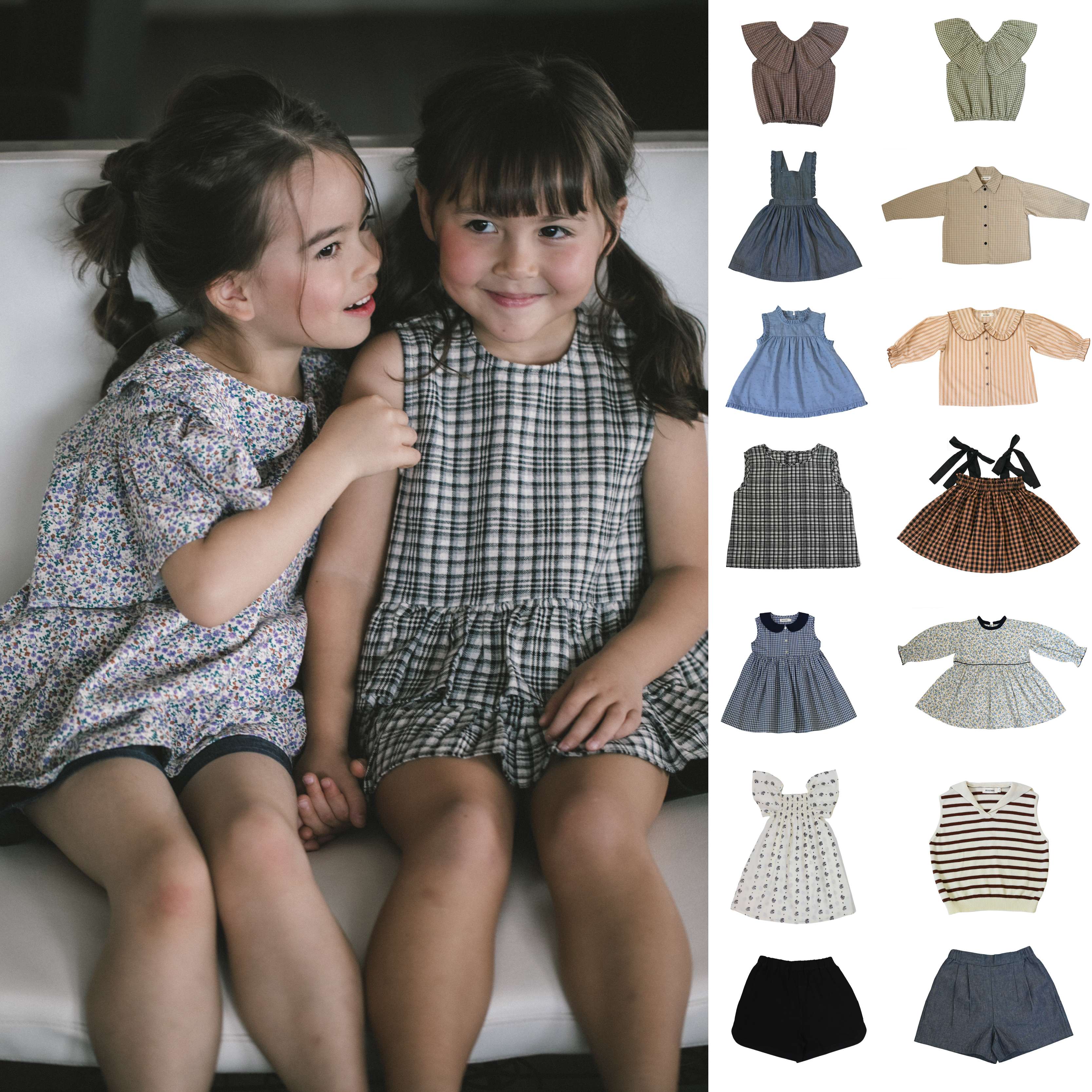 PETITMIG 26ss新品 连体衣衬衫吊带短裤