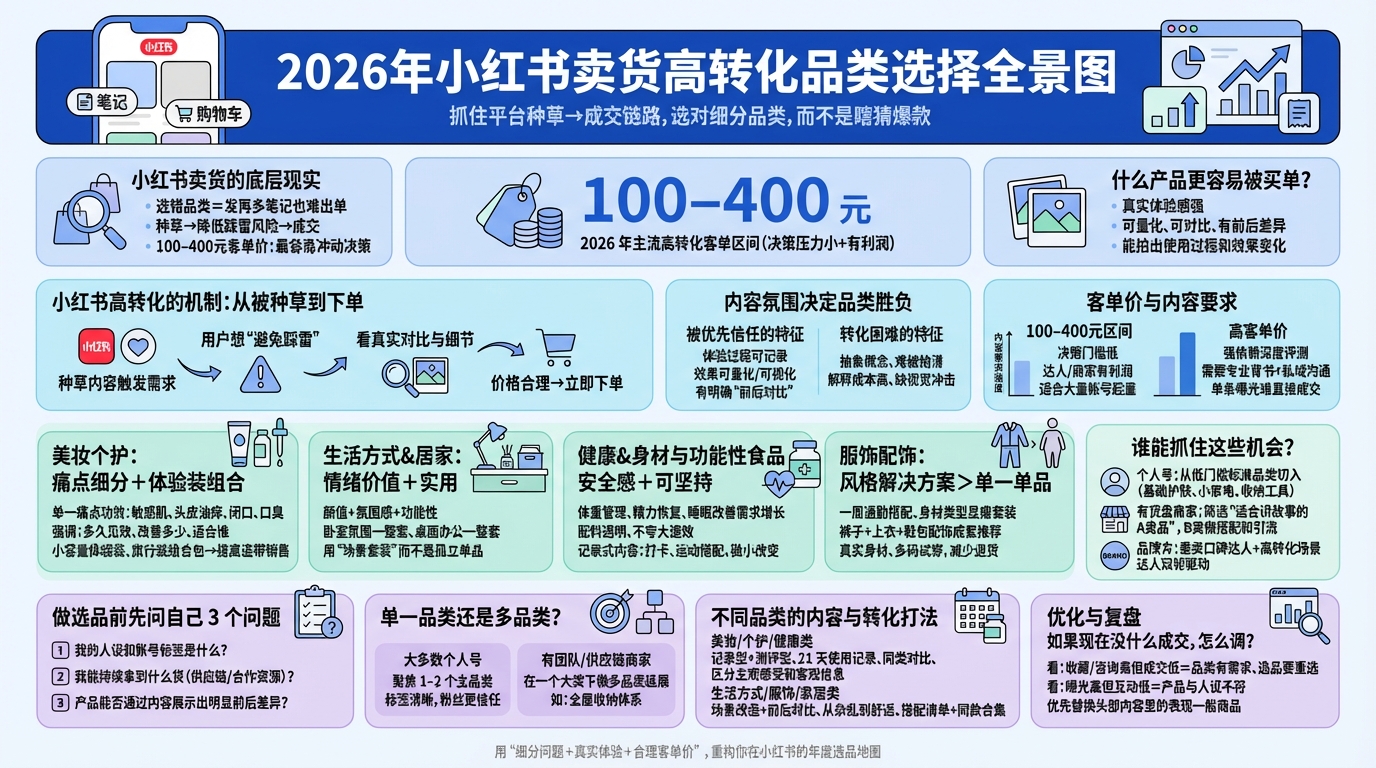 小红书上什么产品更容易高转化？
