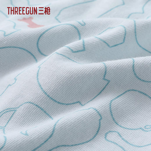 Threegun三枪 水柔棉翻领开襟短袖长裤女家居套-T80150D01 商品图6