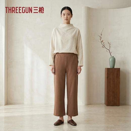 Threegun三枪 休闲女直筒裤-61416B011 商品图0