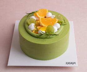 【抹茶茉莉青提】手工熬制柑橘酱+青提+茉莉奶油+抹茶戚风胚（提前一天预定）