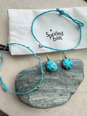 SpoiledBrat Jewelry18K金编织系列幸运彩绳土耳其蓝手链