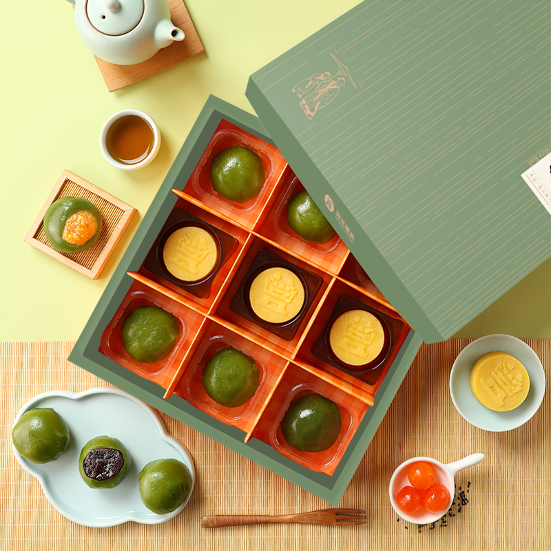 御茶膳房青团清明艾草团子点心小吃零食 青团绿豆糕礼盒