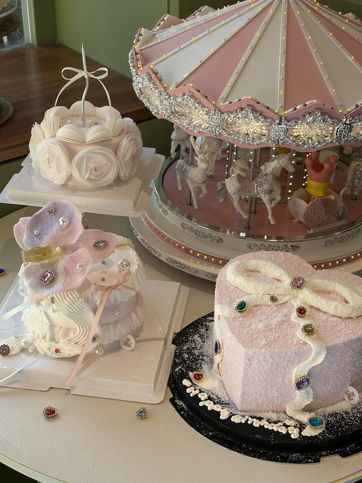 宝石蝴蝶兰装饰蛋糕（仿真花）【钻石不可食用，样式随机】 商品图2