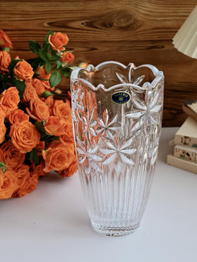捷克原装进口BOHEMIA经典刻花水晶玻璃花瓶家居欧式台面摆件花瓶波西米亚宇宙之子B系列花瓶20cm
