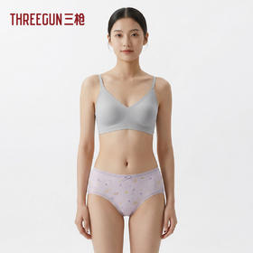 Threegun三枪 高支弹力棉印花中腰女士三角裤-T40013B01