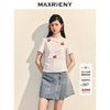 MAXRIENY甜美休闲感短袖圆领T恤2025夏季新款修身显瘦刺绣上衣女(货号:MS86TS014) 商品缩略图0
