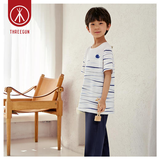 Threegun三枪 【舒感棉】圆领短袖中裤少儿家居套儿童家居服-82047D011 商品图9