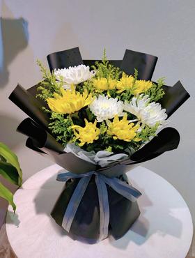 【清明节】9支黄白菊搭配黄莺配草【GA】