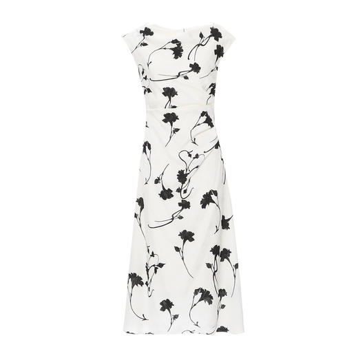 EITIE爱特爱夏季新款法式气质通勤一字领印花收腰显瘦连衣裙8207932 商品图5