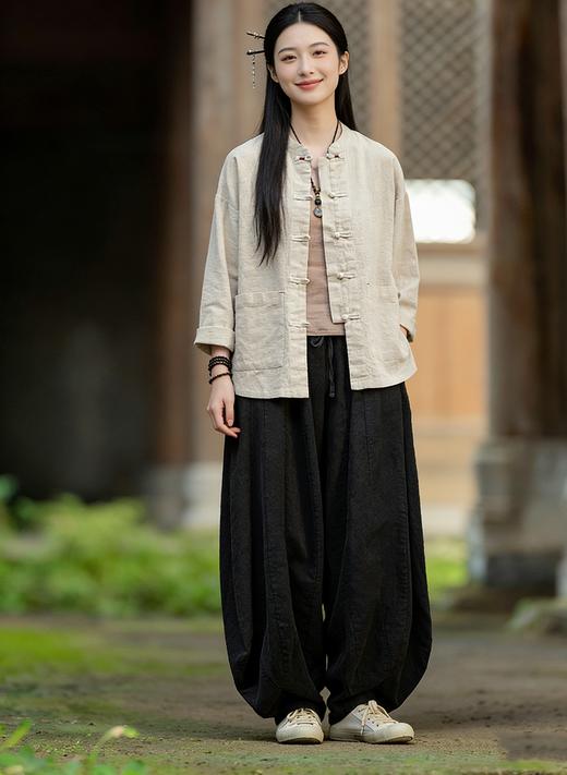 预售 臣禾	【棉麻对襟外套】 舒适休闲外套	9261010375 商品图1