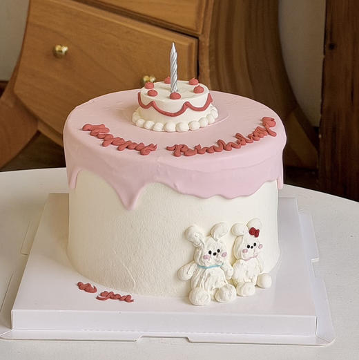 蛋糕定制—生日小兔 商品图0